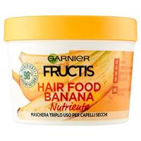 Garnier Maschera Nutriente Fructis Hair Food, Maschera disciplinante 3in1 con formula vegana per capelli secchi, Banana, 390 ml