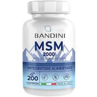 Bandini® MSM Puro Metilsulfonilmetano 2000 mg di MSM polvere + vitamina C per dose giornaliera - Integratore per la salute di Capelli, Articolazioni ed Ossa - Antinfiammatorio Muscolare - 100% Vegan