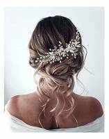 Unicra Accessori per capelli con fiore di vite perla decorazioni fascia sposa coroncina sposa strass per la damigella d'onore e le donne (Argento)