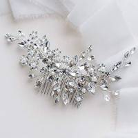 Unicra - Pettine per capelli da sposa, in cristallo, con diamanti sintetici, accessorio per capelli da sposa, per donne e ragazze