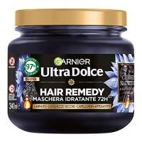 Garnier Ultra Dolce Carbone Magnetico, Maschera Idratante Hair Remedy, 94% Origine Naturale, 1 Minuto di Posa, Per Lunghezze Secche, Senza Siliconi, 340 ml