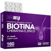 Cherabiotin, integratori a base di Biotina, Cheratina e Zinco. Vitamine per unghie e pelle. crescita capelli e anticaduta donna. 160 micro compresse, 5 MESI DI FORNITURA