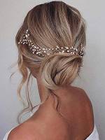 Prosy Fascetta per capelli da sposa in argento con cristalli e strass, accessori per capelli per donne e ragazze