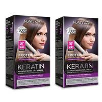 Kativa Keratin Express - Trattamento lisciante brasiliano senza formaldeide/formol, confezione da 2