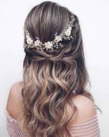 Unicra - Fascia per capelli da sposa con fiore di vite, accessorio per capelli da sposa per donne e ragazze (argento)