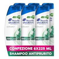 Head & Shoulders Shampoo Antiforfora Antiprurito, Fino di Protezione dalla Forfora per Cute e Capelli, Con Microbioma Bilanciato, Dermatologicamente Testato, 225ml x6