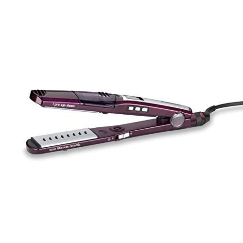 BaByliss ST395E Pro Steam Piastra Lisciante a Vapore con Rivestimento Titanio Ceramica, Viola