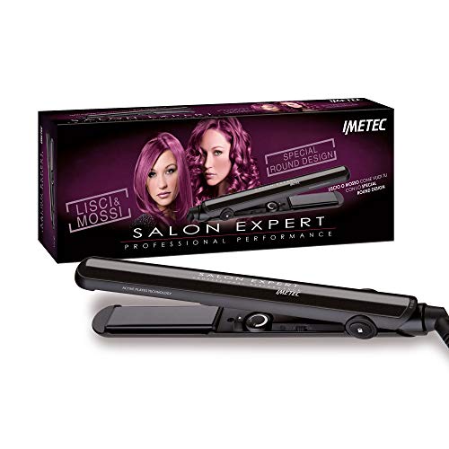 Imetec Salon Expert E15 50 Piastra per Capelli, Styling Liscio o Mosso, Regolazione Elettronica della Temperatura da 140°C a 230°C, Rivestimento in Nanoceramica per la Protezione Ottimale del Capello