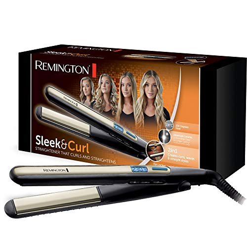 Remington Sleek & Curl Piastra per Capelli, Nero/Beige